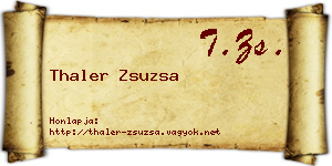Thaler Zsuzsa névjegykártya